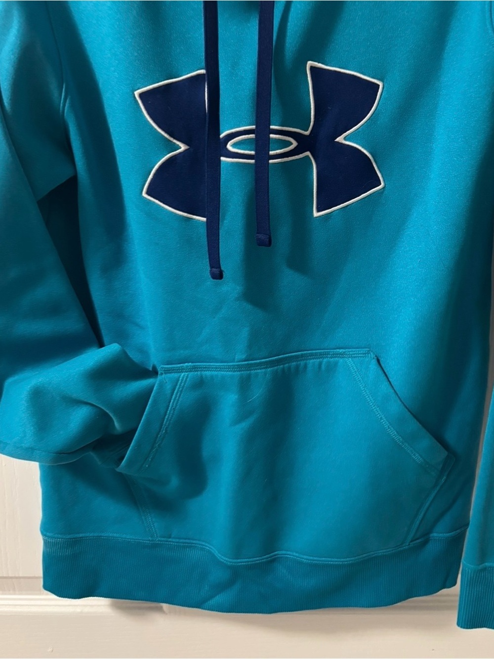 Under Armour Women's Teal and Navy Cowl Pullover Hoodie - Picture 4 of 5